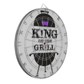 Koning van de Grill, zwarte Paarse kroon Dartbord (Voorkant Links)