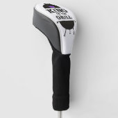 Koning van de Grill, zwarte Paarse kroon Golfheadcover (Schuin)