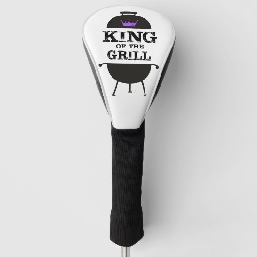 Koning van de Grill, zwarte Paarse kroon Golfheadcover (Voorkant)