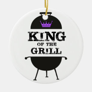 Koning van de Grill, zwarte Paarse kroon Keramisch Ornament