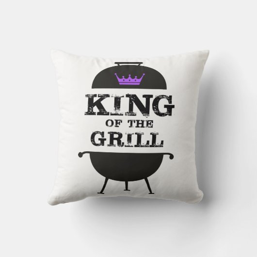 Koning van de Grill, zwarte Paarse kroon Kussen (Achterkant)
