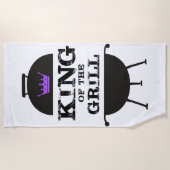Koning van de Grill, zwarte Paarse kroon Strandlaken (Voorkant)