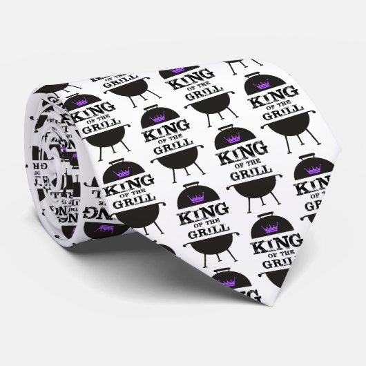 Koning Van De Grill, Zwarte Paarse Kroon Stropdas (Opgerold)
