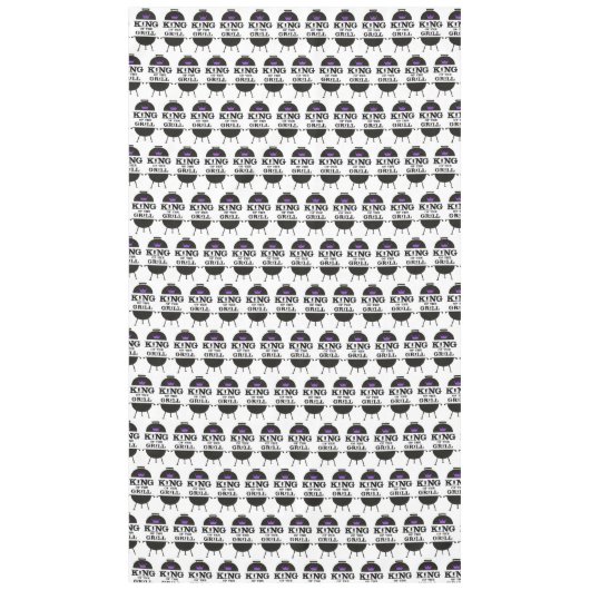 Koning van de Grill, zwarte Paarse kroon Tafelkleed (Voorkant)