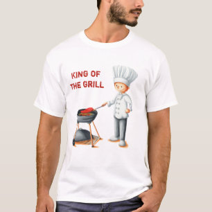 Koning van de grillkok barbecue t-shirt