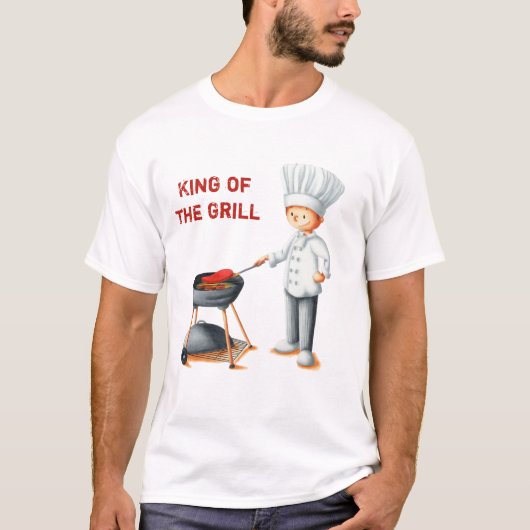 Koning van de grillkok barbecue t-shirt (Voorkant)