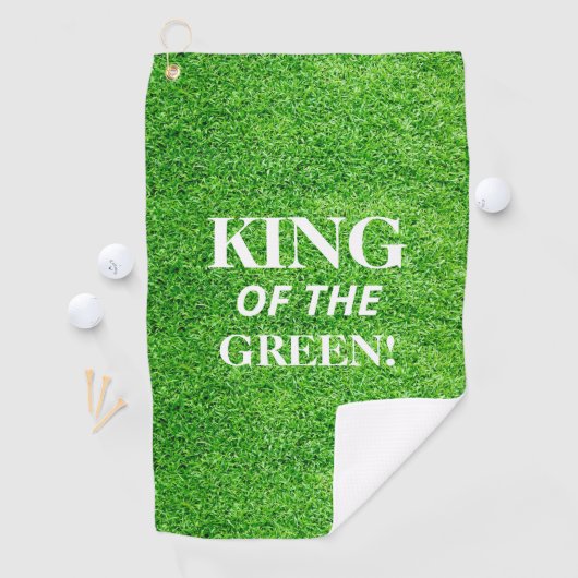 Koning van de Groene Golf Lover Celebration Party Golfhanddoek (Insitu)