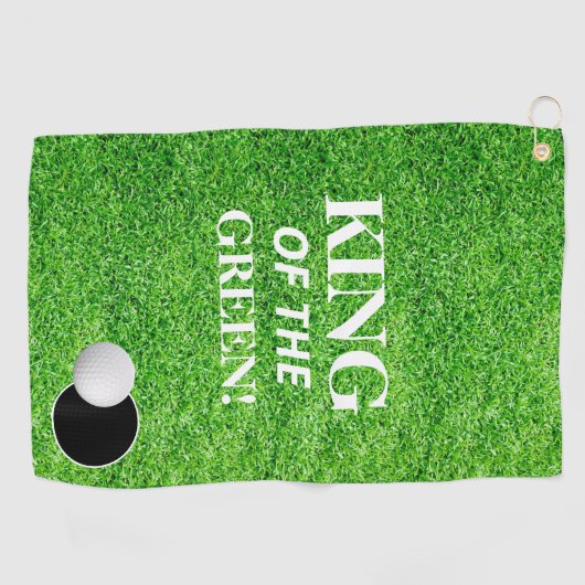Koning van de Groene Golf Lover Celebration Party Golfhanddoek (Horizontaal)