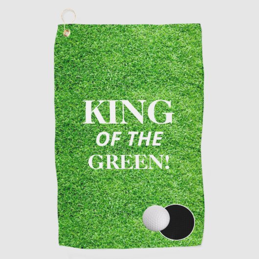 Koning van de Groene Golf Lover Celebration Party Golfhanddoek (Voorkant)