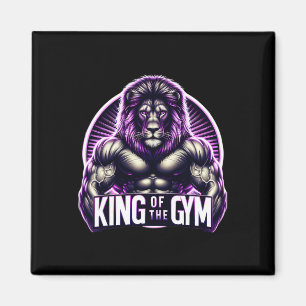 Koning van de Gym Leeuw Flexing Muscules Bodybuild Magneet