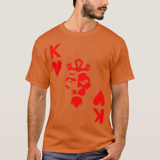 Koning van de Harten Poker Card Lion King of the G T-shirt