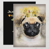 Koning van de honden, Funny Dog, Pug Lover Gift Menu (Voorkant / Achterkant)