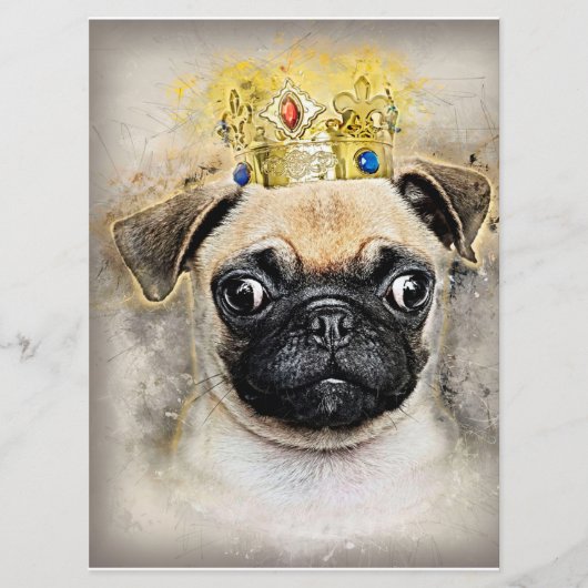 Koning van de honden, Funny Dog, Pug Lover Gift Menu (Voorkant)