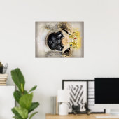 Koning van de honden, Funny Dog, Pug Lover Gift Poster (Thuiskantoor)