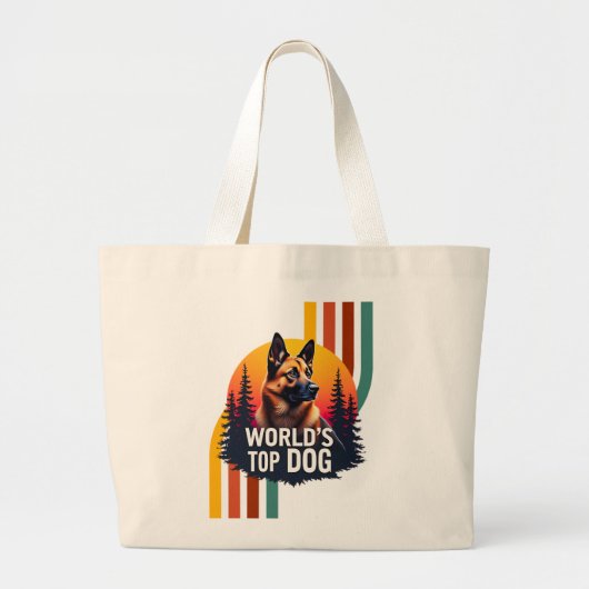 Koning van de honden grote tote bag (Voorkant)