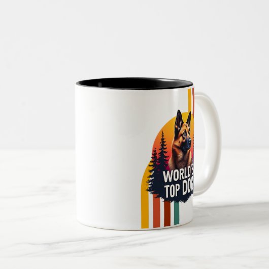 Koning van de honden tweekleurige koffiemok (Voorkant rechts)