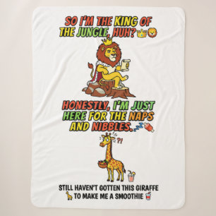 Koning Van De Jungle Leeuw Dutt Komisch Sherpa Deken