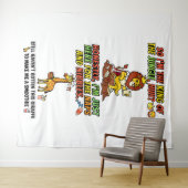 Koning Van De Jungle Leeuw Dutt Komisch Wandkleed (In Situ (horizontaal))