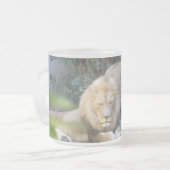 Koning van de jungle 'Leeuw' Matglas Koffiemok (Voorkant links)