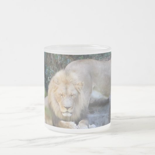 Koning van de jungle 'Leeuw' Matglas Koffiemok (Center)