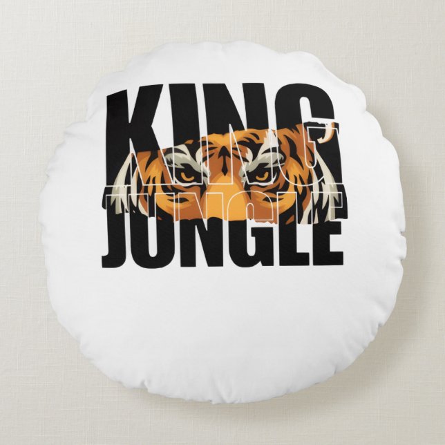 Koning van de Jungle Rond Kussen (Voorkant)