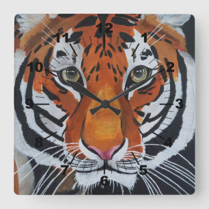 Koning van de Jungle Schilderij van Alfred Fox Vierkante Klok