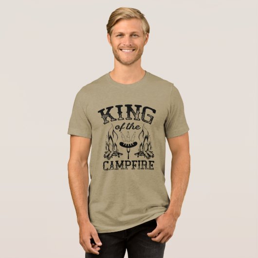 Koning van de kampvuur Tri-Blend shirt (Voorkant volledig)