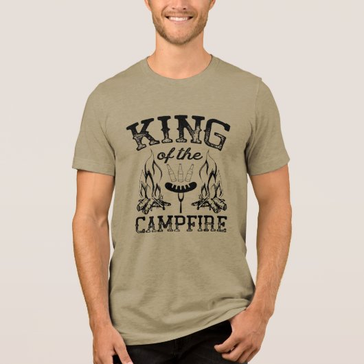 Koning van de kampvuur Tri-Blend shirt (Voorkant)