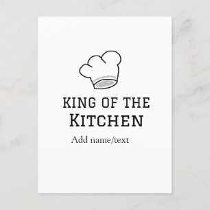 Koning van de keuken chef koken voeg naam kroon ha briefkaart