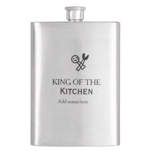Koning van de keuken chef koken voeg naam kroon ha flacon