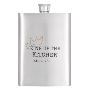 Koning van de keuken chef koken voeg naam kroon ha flacon