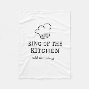 Koning van de keuken chef koken voeg naam kroon ha fleece deken