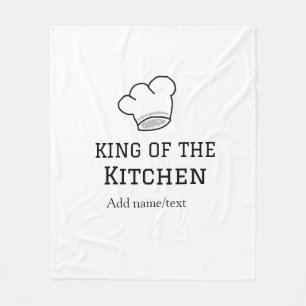 Koning van de keuken chef koken voeg naam kroon ha fleece deken