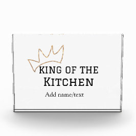 Koning van de keuken chef koken voeg naam kroon ha fotoblokken