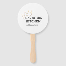 Koning van de keuken chef koken voeg naam kroon ha handwaaier