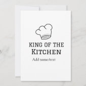 Koning van de keuken chef koken voeg naam kroon ha kaart (Achterkant)
