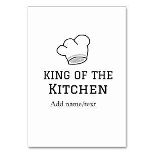 Koning van de keuken chef koken voeg naam kroon ha kaart