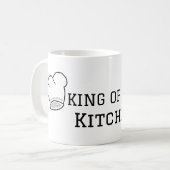 Koning van de keuken chef koken voeg naam kroon ha koffiemok (Voorkant links)