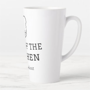 Koning van de keuken chef koken voeg naam kroon ha latte mok