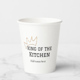 Koning van de keuken chef koken voeg naam kroon ha papieren bekers