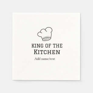 Koning van de keuken chef koken voeg naam kroon ha servet