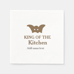 Koning van de keuken chef koken voeg naam kroon ha servet