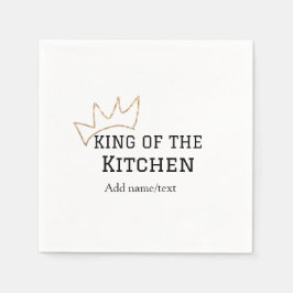 Koning van de keuken chef koken voeg naam kroon ha servet