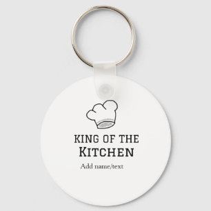 Koning van de keuken chef koken voeg naam kroon ha sleutelhanger