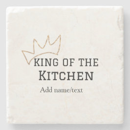 Koning van de keuken chef koken voeg naam kroon ha stenen onderzetter