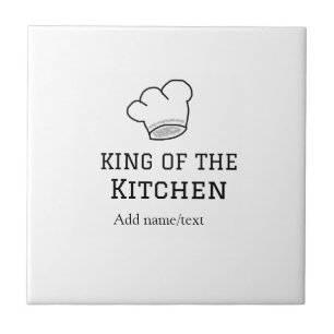 Koning van de keuken chef koken voeg naam kroon ha tegeltje