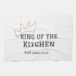 Koning van de keuken chef koken voeg naam kroon ha theedoek