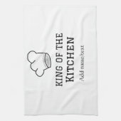 Koning van de keuken chef koken voeg naam kroon ha theedoek (Verticaal)