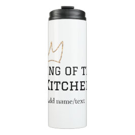 Koning van de keuken chef koken voeg naam kroon ha thermosbeker