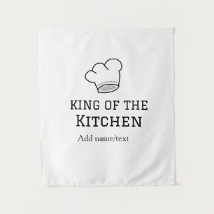 Koning van de keuken chef koken voeg naam kroon ha wandkleed